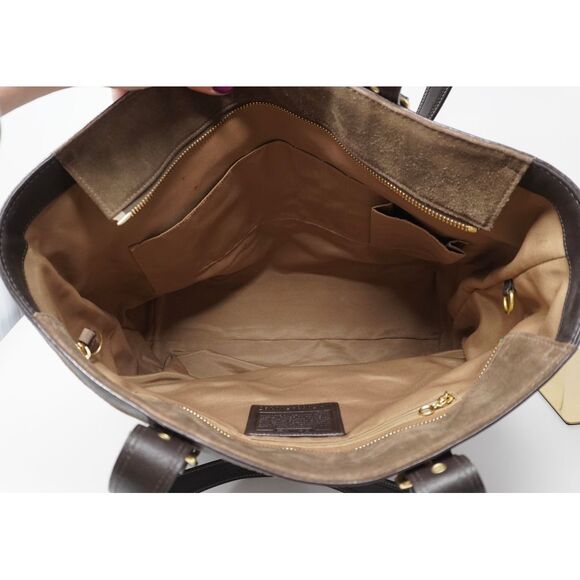 Vintage Coach Carly Taupe Suede Diaper Bag Tote with Original 1941 Changing Pad - Picture 4 of 7